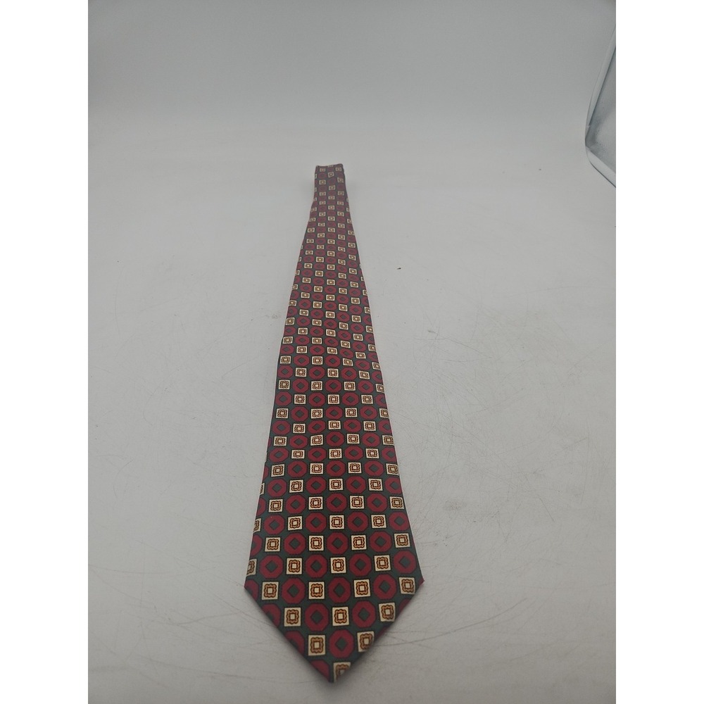 Brooks Brothers Makers Tie Geometric Diamonds Silk Necktie Mens USA Read